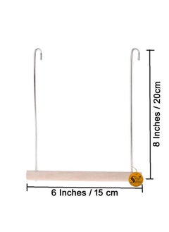 Sage Square Sage Square Playful Natural Perch Wood Perch Swing Toy Cage Hanging Platform, Climbing, Exercise Perch for Birds (Large)  - Image 2