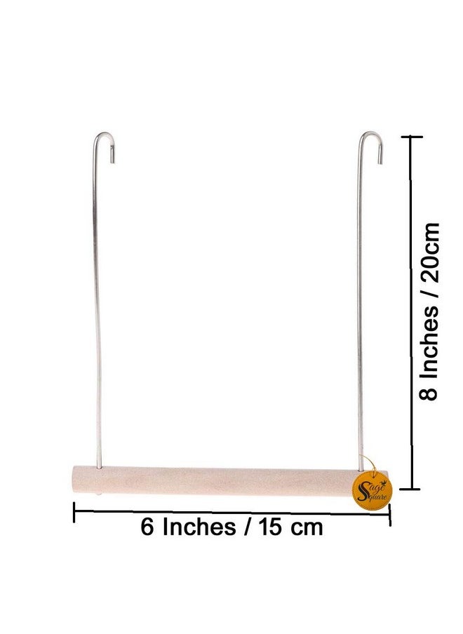 Sage Square Sage Square Playful Natural Perch Wood Perch Swing Toy Cage Hanging Platform, Climbing, Exercise Perch for Birds (Large)  - Image 2
