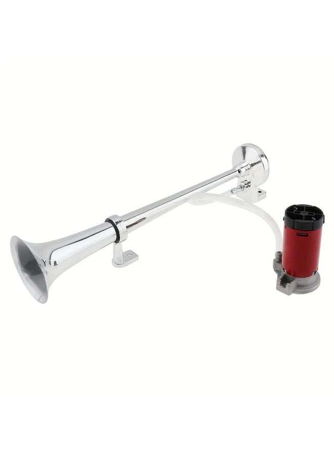 12V Super Loud 135dB Single Trumpet Air Horn Silvery For Truck Boat And Train - Image 5