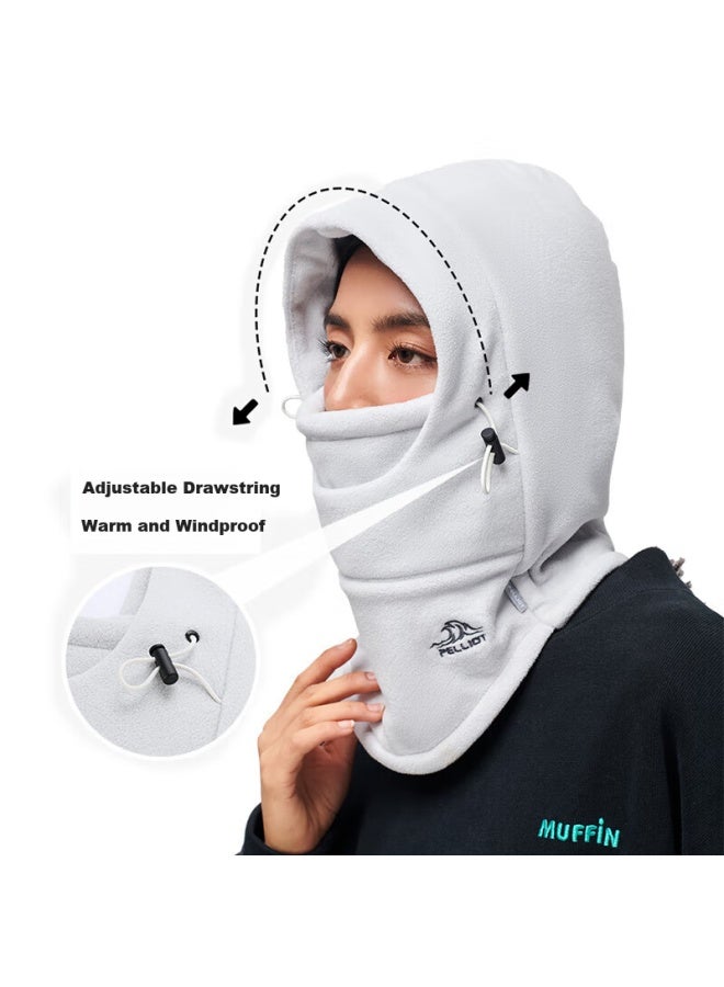 Pelliot Outdoor Hat Autumn Winter Thickened Fleece Unisex Multi-Functional Warm Windproof Cycling Face Mask 16043424 Women Black - Image 2