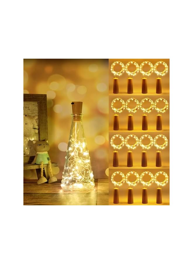 The Bros Bottle Lights, 12 Pack Cork Lights for Bottles, LED Fairy Lights, 2M LED Copper Wire Battery Operated Warm White Lights DIY Decoration for Parties, Wedding, Outdoor(Battery Box Upgrade Design)  - Image 2