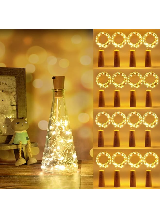 The Bros Bottle Lights, 12 Pack Cork Lights for Bottles, LED Fairy Lights, 2M LED Copper Wire Battery Operated Warm White Lights DIY Decoration for Parties, Wedding, Outdoor(Battery Box Upgrade Design)  - Image 1
