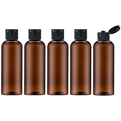 LISAPACK 3.4 oz Travel Bottles for Toiletries, Plastic Travel Size Containers for Shampoo Conditioner TSA Approved, Empty Small Squeeze for Lotion, Leak Proof Mini Liquid Tube for Refillable Brown - Image 4