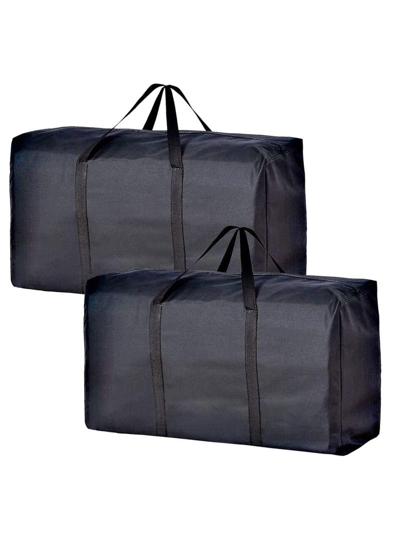 Extra Large Moving Bags with Strong Zippers & Carrying Handles, Storage Bags Storage Totes for Clothes, Moving Supplies, Space Saving Oversized Storage Bag Organizer for Moving, Traveling (2 Pack) - Image 1