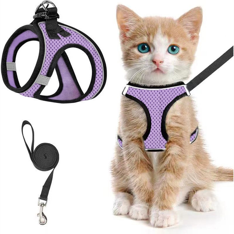 Pet Supplies Breathable Reflective Anti-Stray Cat Harness with Leash for Cats and Small  Dogs - Image 1