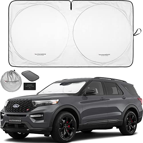 Autoamerics 1-Piece Windshield Sun Shade Standard Silver Foldable Car Front Window Sunshade for Most Cars SUV Truck - Heat Blocker Visor Protector Blocks Max UV Rays and Keeps Your Vehicle Cool Medium - Image 1