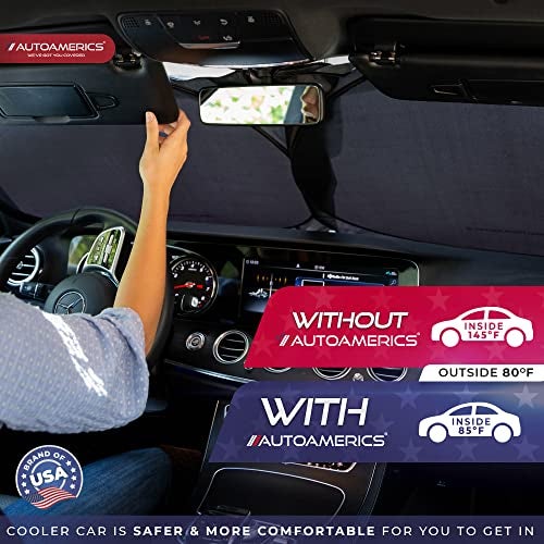 Autoamerics 1-Piece Windshield Sun Shade Standard Silver Foldable Car Front Window Sunshade for Most Cars SUV Truck - Heat Blocker Visor Protector Blocks Max UV Rays and Keeps Your Vehicle Cool Medium - Image 3