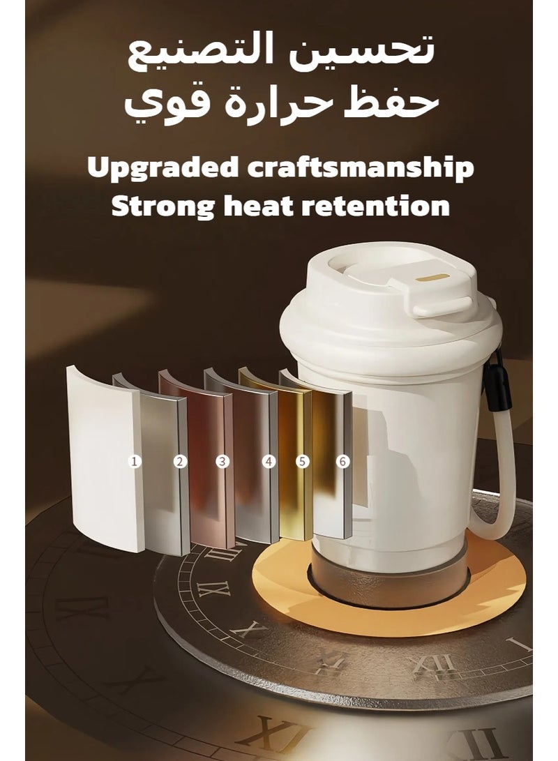 Stainless Steel Coffee Insulated Thermal Cup, Travel Coffee Mug Spill Proof with Lid, Reusable Coffee Cup For Home Office Outdoor Works - Image 5