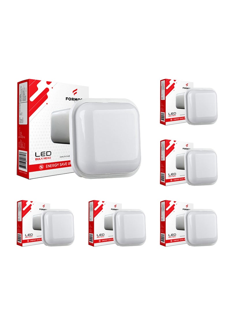 FORMOST FORMOST LED Bulk Head Light 20W | Square Shape Outdoor Ip66 Waterproof Wall Lamp for Warehouse Store Room Parking Lot Garden | Cool White (Square, Pack of 6)  - Image 1