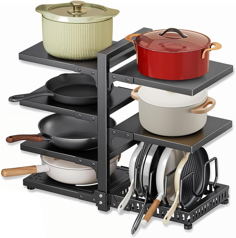 Exrp Heavy Duty Pots and Pans Organizer under Cabinet, 7-Tier Adjustable Pan Organizer Rack for Kitchen Cabinet Organizers and Storage - Image 1