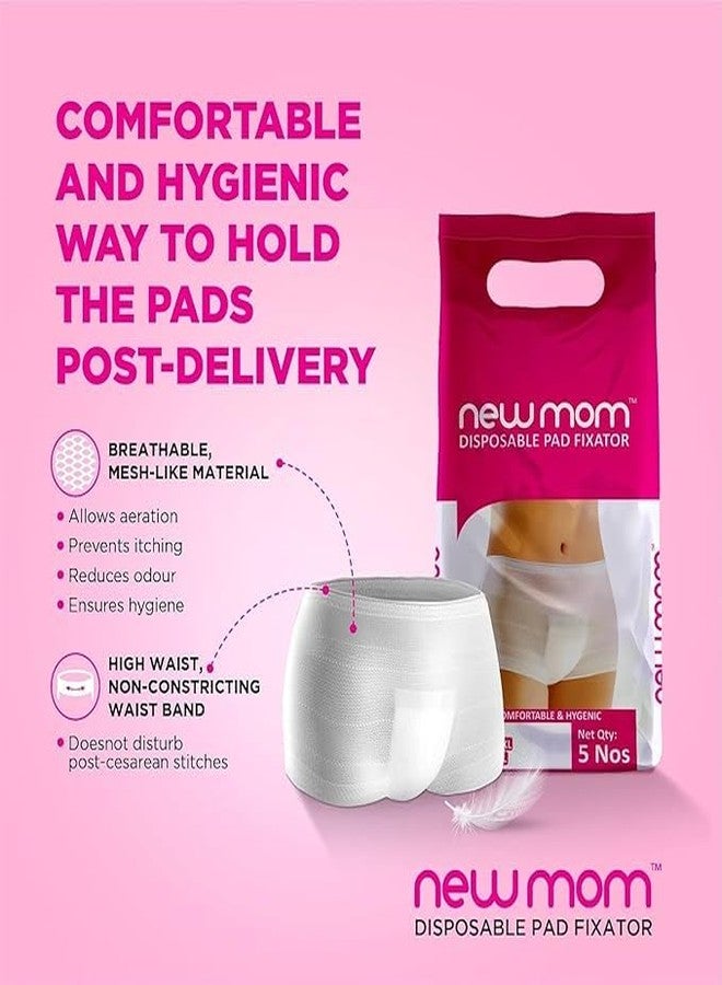 GUDYB New Mom Disposable Pad Fixator Panty for Maternity Use | Soft, Stretchable & Leak-Proof Postpartum Underwear | Secure Fit for Maternity Pads | Breathable & Comfortable | 10pc (2 * 5, Medium) - Image 3