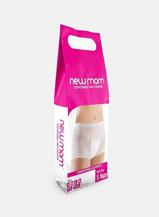 GUDYB New Mom Disposable Pad Fixator Panty for Maternity Use | Soft, Stretchable & Leak-Proof Postpartum Underwear | Secure Fit for Maternity Pads | Breathable & Comfortable | 10pc (2 * 5, Medium) - Image 1