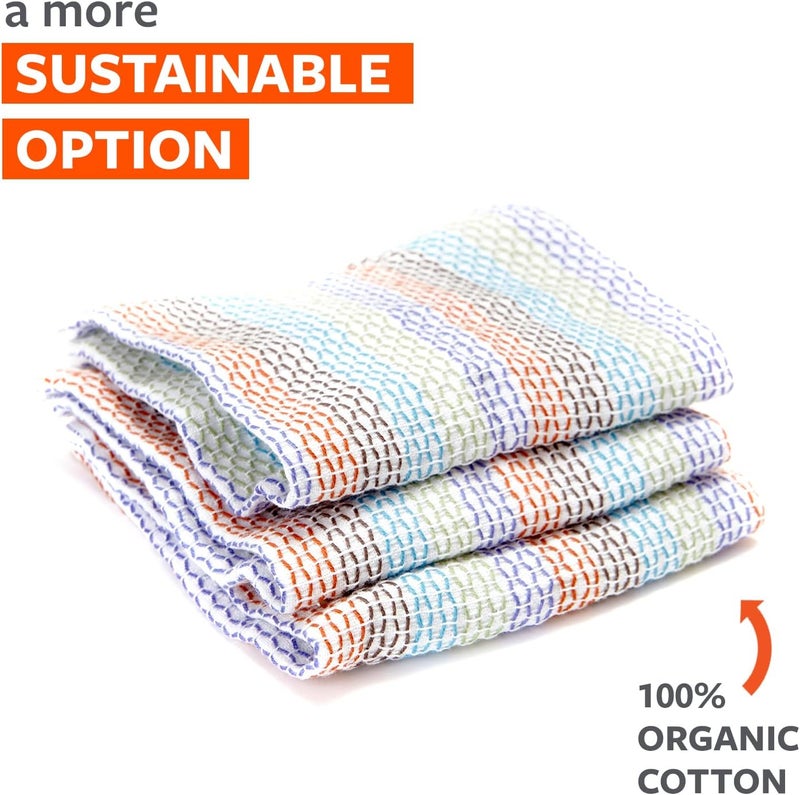 Full Circle Tidy Dish Cloths Set of 3 - Multicolored Bamboo Cleaning Cloths - Image 5