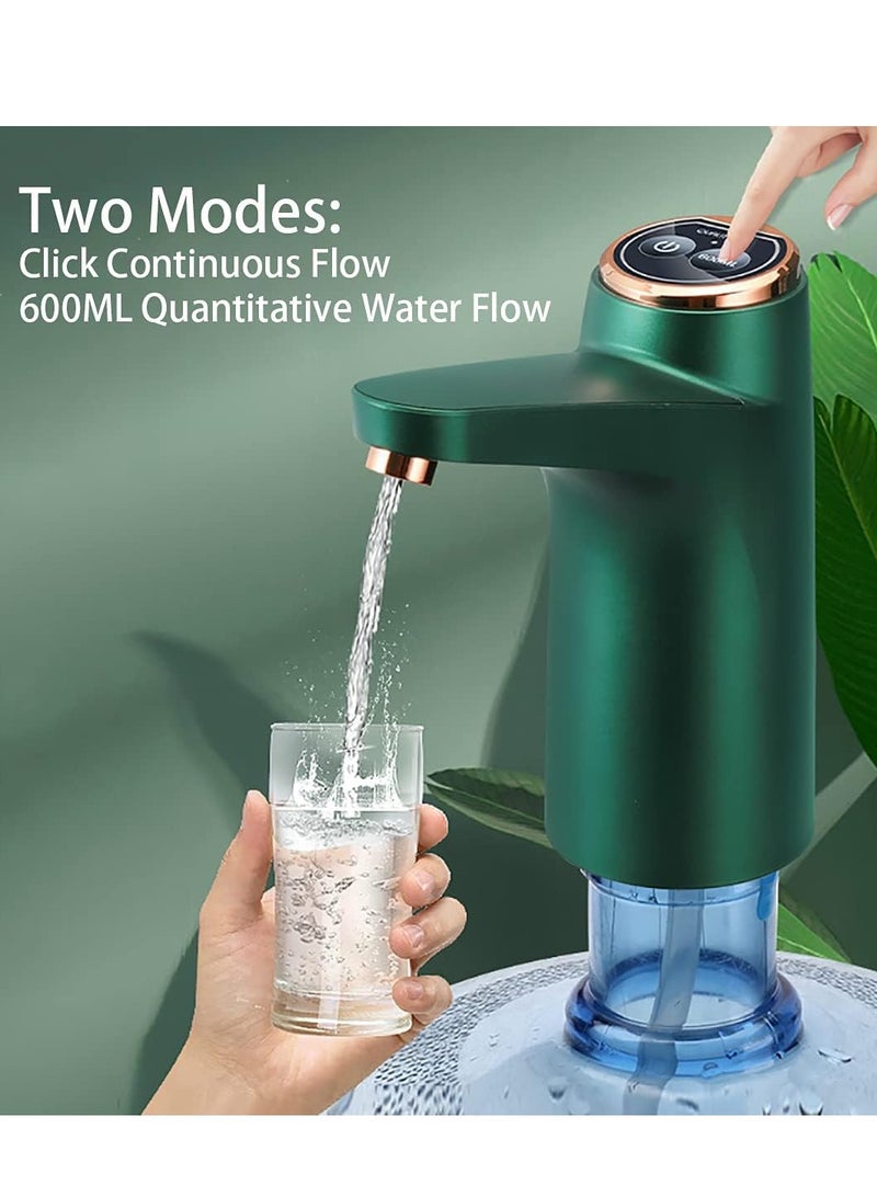 Water Bottle Pump for 5 Gallon Water Bottle Dispenser Pump SystemUSB Charging Automatic Drinking Water Pump Portable Electric Water Dispenser (Green) - Image 2