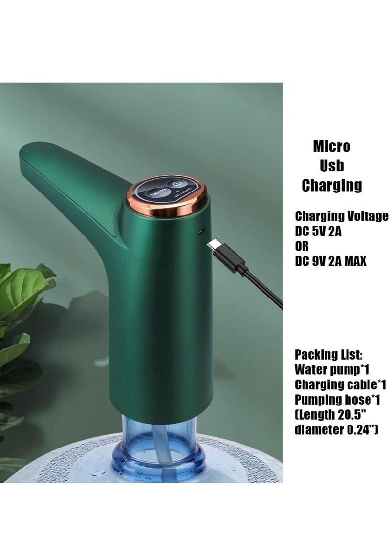 Water Bottle Pump for 5 Gallon Water Bottle Dispenser Pump SystemUSB Charging Automatic Drinking Water Pump Portable Electric Water Dispenser (Green) - Image 5