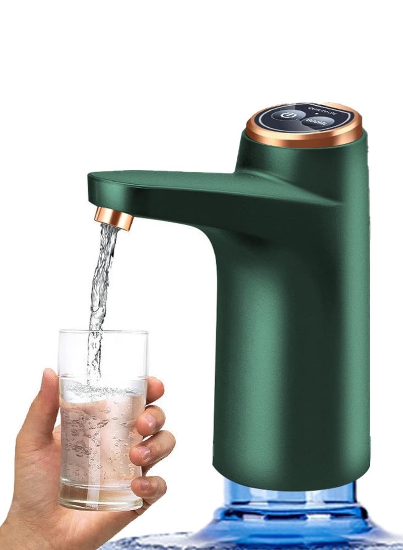 Water Bottle Pump for 5 Gallon Water Bottle Dispenser Pump SystemUSB Charging Automatic Drinking Water Pump Portable Electric Water Dispenser (Green) - Image 1