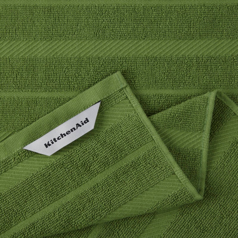 KitchenAid Albany Kitchen Towel 4-Pack Set  Matcha Green/White  16""x26"" - Image 3