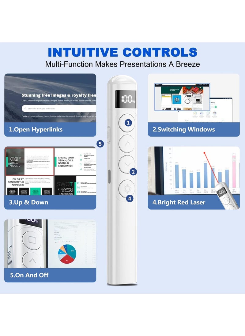 NajmStyle Presentation Clicker - Rechargeable Wireless Presenter with Hyperlink, Page Up/Down, Full/Black Screen, RF 2.4GHz Remote Control PPT PowerPoint Clicker for Keynote/PPT/Mac/PC/Laptop  - Image 5