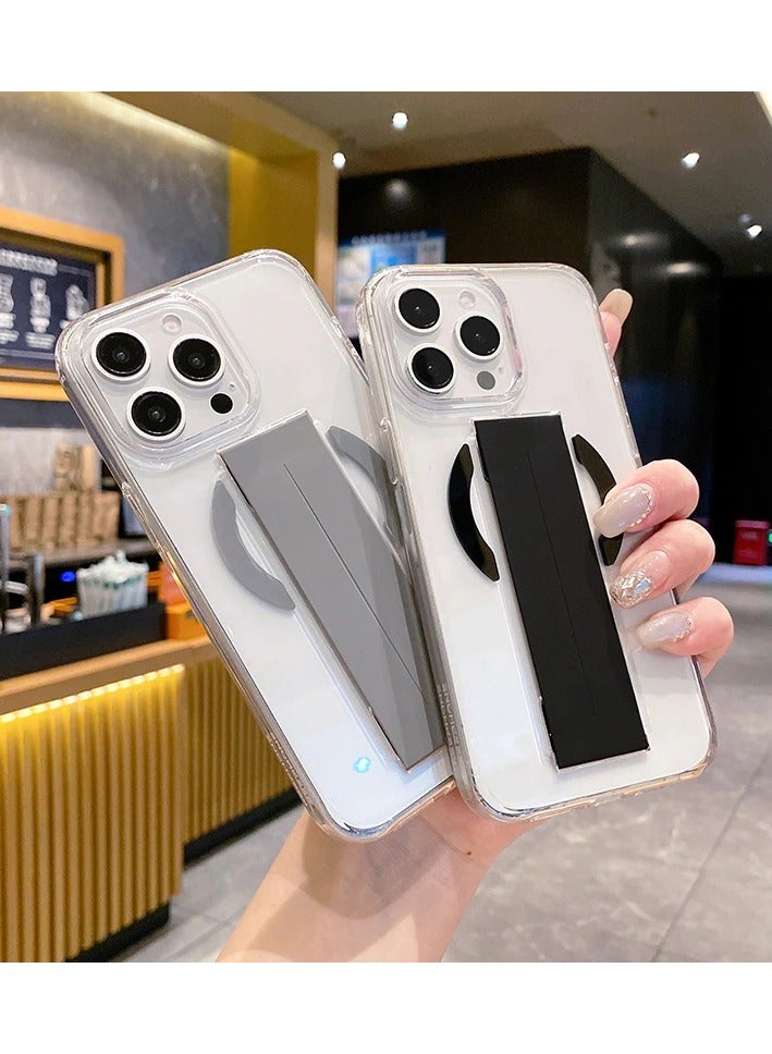 جراب MagSafe Grip لهاتف iPhone 15 Pro Max - حماية من السقوط من ارتفاع 13 قدمًا، ظهر شفاف كريستالي مضاد للاصفرار، قبضة FlexGrip آمنة بيد واحدة، متوافق مع الشحن اللاسلكي، مقاوم للصدمات ومقاوم للخدش - Image 3