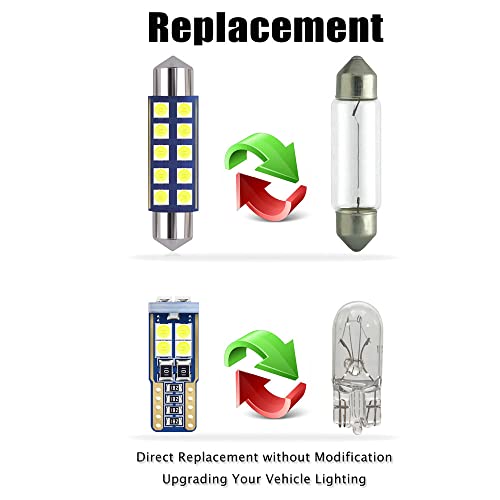 EBAIFUN 7-Pack White LED Interior Light Kit Compatible with Jeep Wrangler JK 2-Door 4-Door 2007 2008 2009 2010 2011 2012 2013 2014 2015 2016 2017 Map Dome Trunk License Plate Bulb Replacement Package - Image 2