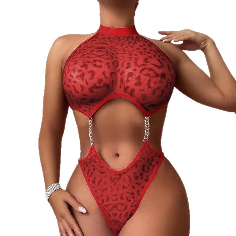 Seven Days Leopard-print pyjama jumpsuit – figure-hugging women’s lingerie - Image 3