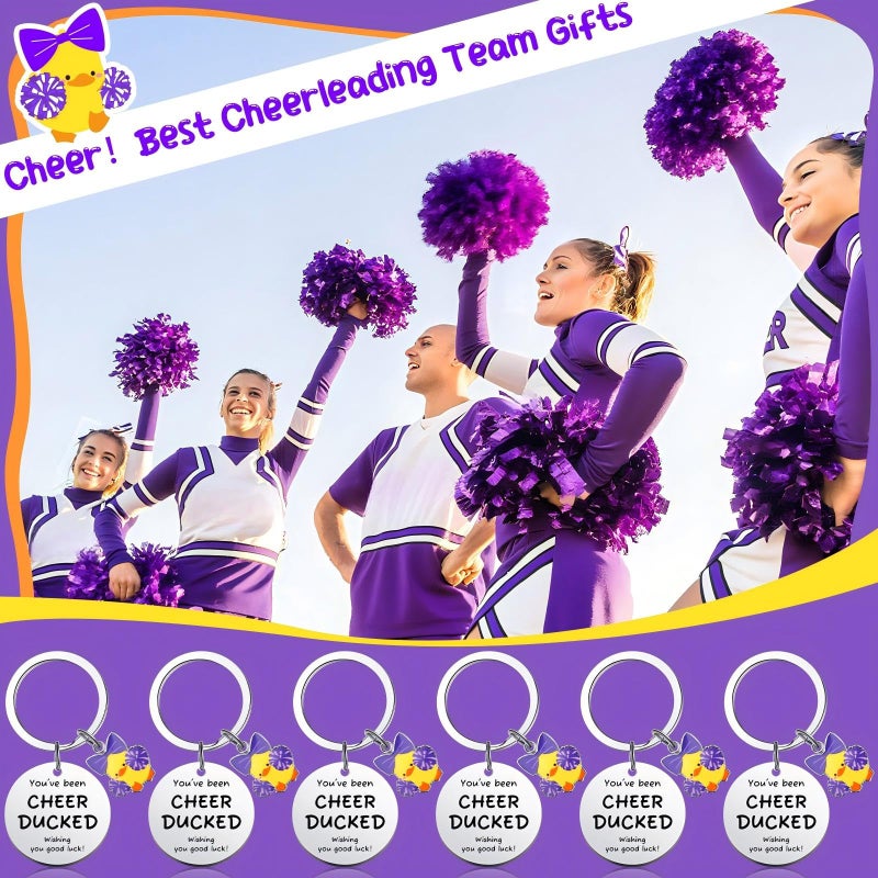 Nosiny 20 Pcs Cheer Gifts Bulk Duck Cheerleader Keychain Team Gift You've Been Cheer Duck Keychain for Team Cheerleader(Purple) - Image 5
