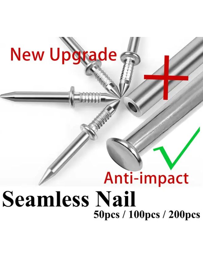 100PCS Upgraded Double Headed Seamless Baseboard Nails Mark Free Invisible Safety Screws With Anti Smashing Design And Tool - Image 1