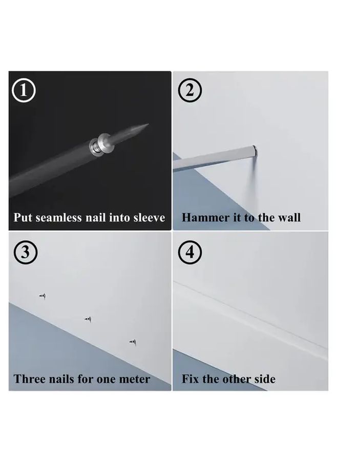 100PCS Upgraded Double Headed Seamless Baseboard Nails Mark Free Invisible Safety Screws With Anti Smashing Design And Tool - Image 4