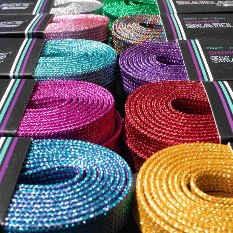 Bont Skates 8mm Shimmer Laces - 79" 96" 108" - Misty Teal - Image 5