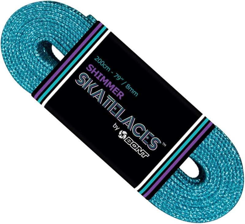 Bont Skates 8mm Shimmer Laces - 79" 96" 108" - Misty Teal - Image 1