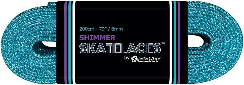 Bont Skates 8mm Shimmer Laces - 79" 96" 108" - Misty Teal - Image 3