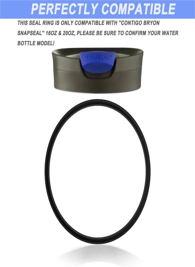 XYQMLY 10 Pack Gaskets Seal Compatible with Contigo Snapseal Byron Travel Mug 16oz & 20oz, Replacement Rubber Lid Seals for Contigo Coffee Travel Tumbler, Silicone Seal Rings Replacement Parts Lids, Black - Image 2
