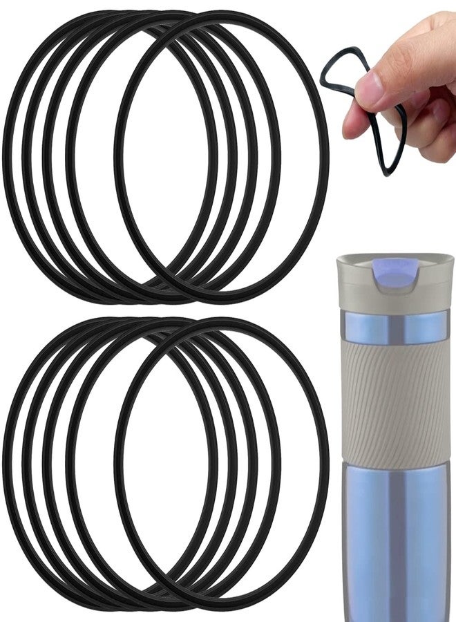 XYQMLY 10 Pack Gaskets Seal Compatible with Contigo Snapseal Byron Travel Mug 16oz & 20oz, Replacement Rubber Lid Seals for Contigo Coffee Travel Tumbler, Silicone Seal Rings Replacement Parts Lids, Black - Image 1