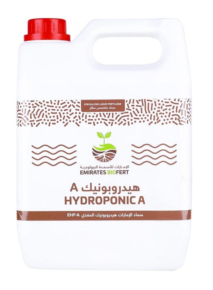 HYDROPONIC A, Liquid Fertilizer 4Ltr for production of vegetables and flowers by Emirates Biofert - Image 1