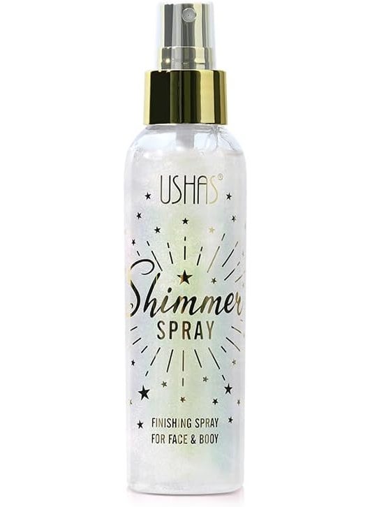 Ushas USHAS Body Glitter Spray 3.72 fl.oz - Temporary Body Shimmer Spray for Face, Hair, Clothing, Long Lasting Quick-Drying Shiny for Music Festival Rave (02) 