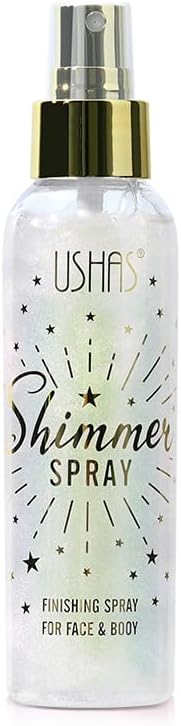 Ushas USHAS Body Glitter Spray 3.72 fl.oz - Temporary Body Shimmer Spray for Face, Hair, Clothing, Long Lasting Quick-Drying Shiny for Music Festival Rave (02)