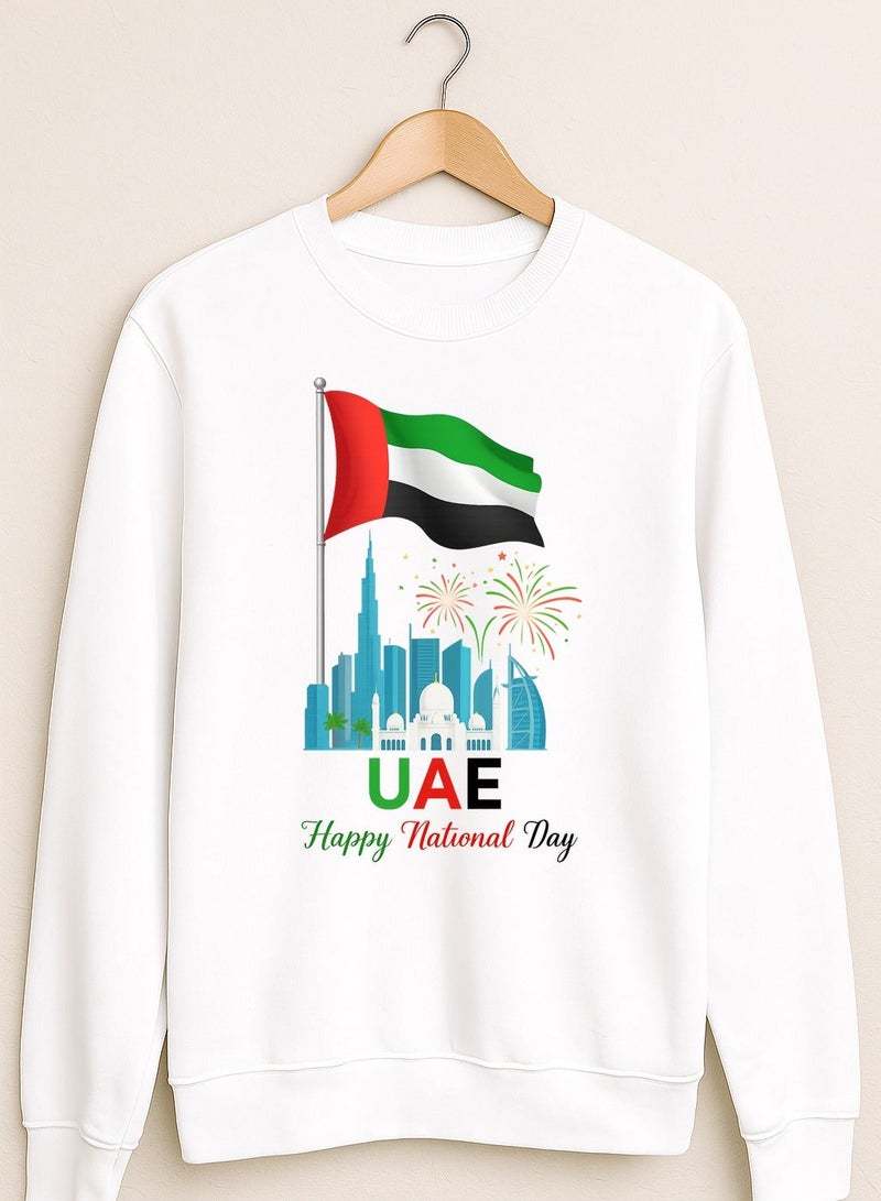 UAE Skyline Flag Sweatshirt – Happy National Day Celebration Design | Unisex Emirati Pullover - Image 2