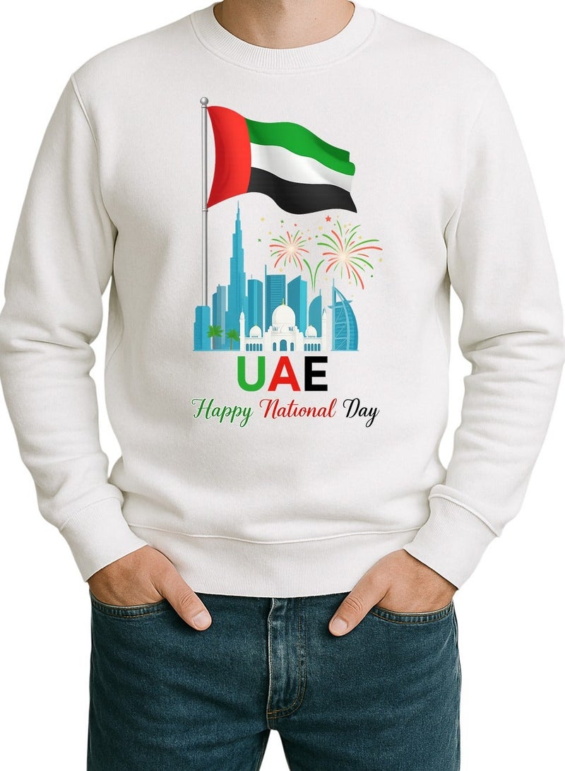 UAE Skyline Flag Sweatshirt – Happy National Day Celebration Design | Unisex Emirati Pullover - Image 1