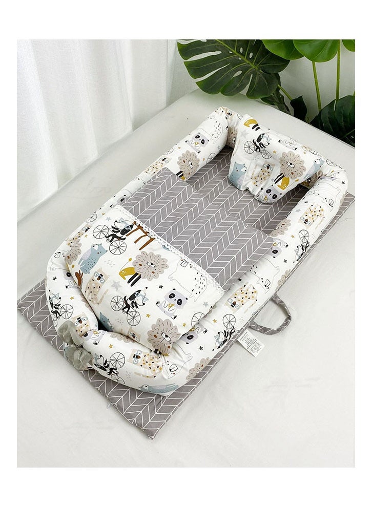 ZCM-HAPPY Pure Cotton Portable crib mid-Bed Detachable and Washable Newborn Baby sleeping Artifact foldable Bionic Bed - Image 2