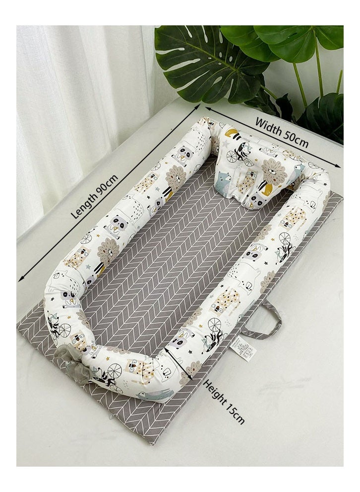 ZCM-HAPPY Pure Cotton Portable crib mid-Bed Detachable and Washable Newborn Baby sleeping Artifact foldable Bionic Bed - Image 4