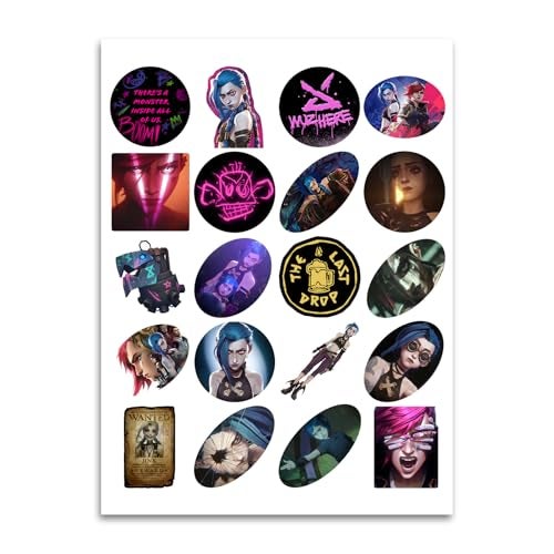 Bargain Max Decals ملصقات شخصية أركين جينكس 20 2" عريضة لدفتر الملاحظات وزجاجة الماء وألبوم القصاصات - Image 1