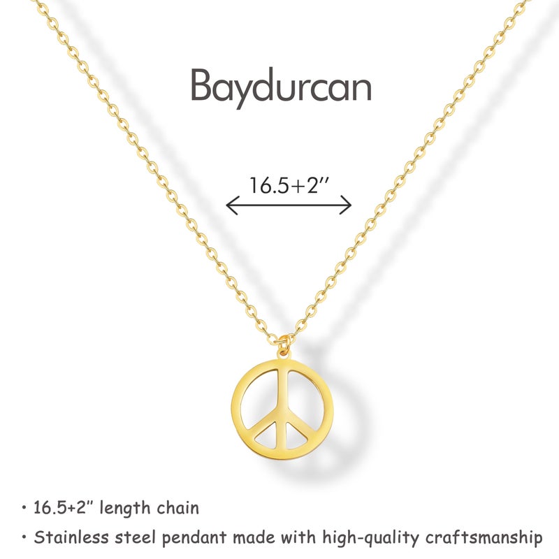 Baydurcan Peace Sign Necklace Hippie Necklaces for Women 1960s 1970s Accessories Peace Necklace for Women - Image 2