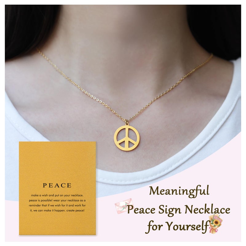 Baydurcan Peace Sign Necklace Hippie Necklaces for Women 1960s 1970s Accessories Peace Necklace for Women - Image 5