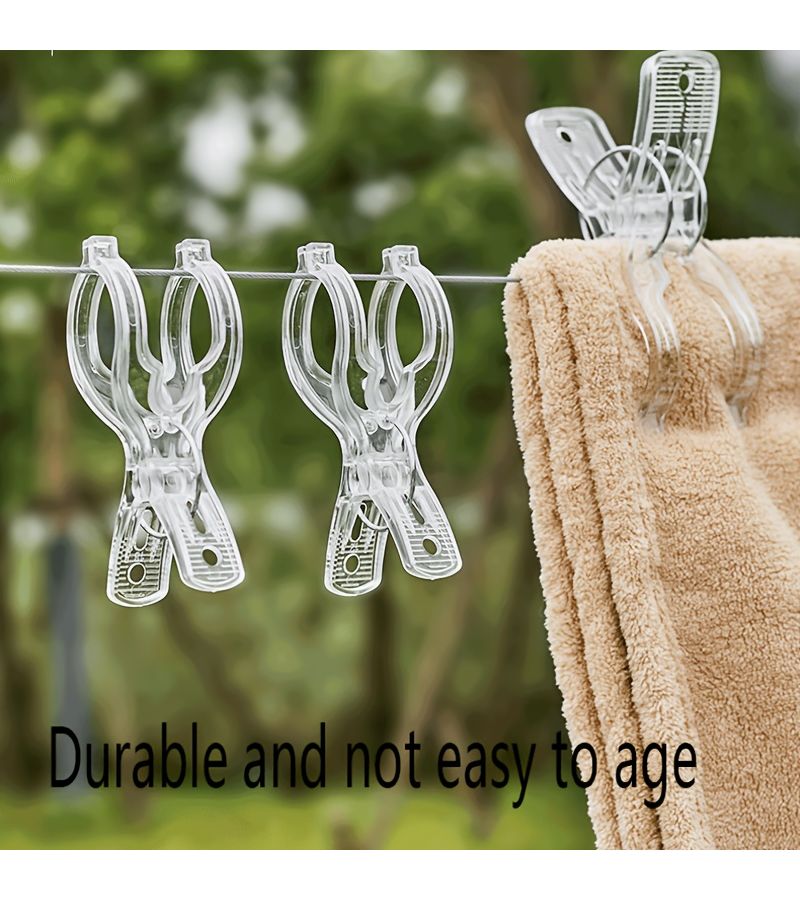 Blue Windproof Clothespins Plastic Clips for Hanging Bed Sheets Socks and Pants - Image 5