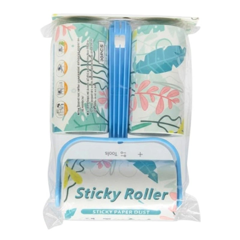 Kovar Sticky Easy Tear Sticky Lint Roller Set With 2 Refills For Clothes And Pets Hair- 3pcs