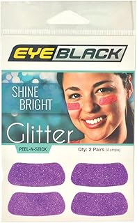 EyeBlack EyeBlack Purple Softball Glitter Eye Black Strips, 2 Pair - Image 1