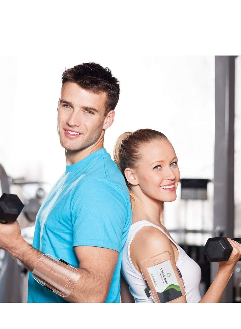 Excefore PVC Id Badge Holder High Visibility Ski Pass Armband Card Arm Wrist with Adjustable Strap Clear Name Tag for Work Pass(10 Pieces) - Image 5