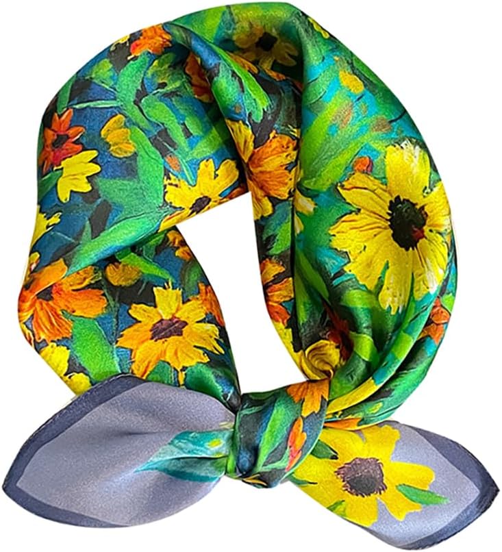 MEISEE Mulberry Silk Scarfs Women Small Square Scarf 21" x 21" Breathable Lightweight Neckerchief Headscarf - Image 1