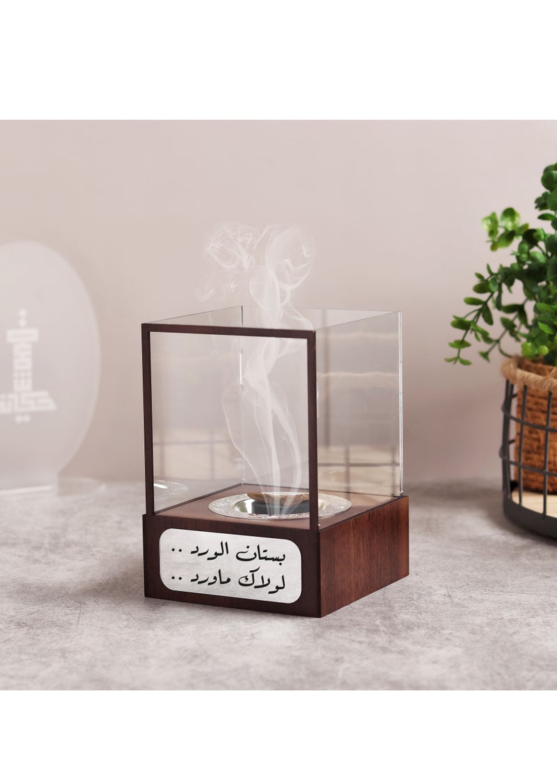 حكاية شمعة - حامل مسكة عروس مميز مدمج (حامل مسكة ورد  + مبخره) يأتي بعبارة عربية مع  مع ورد صناعي - Image 1