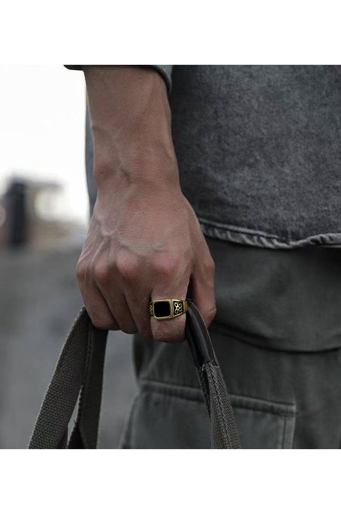 أوليس فيرس  طقم خاتمين رجاليين من الفولاذ المقاوم للصدأ - تصميم كلتيكي عريض عصري وكلاسيكي - Image 4